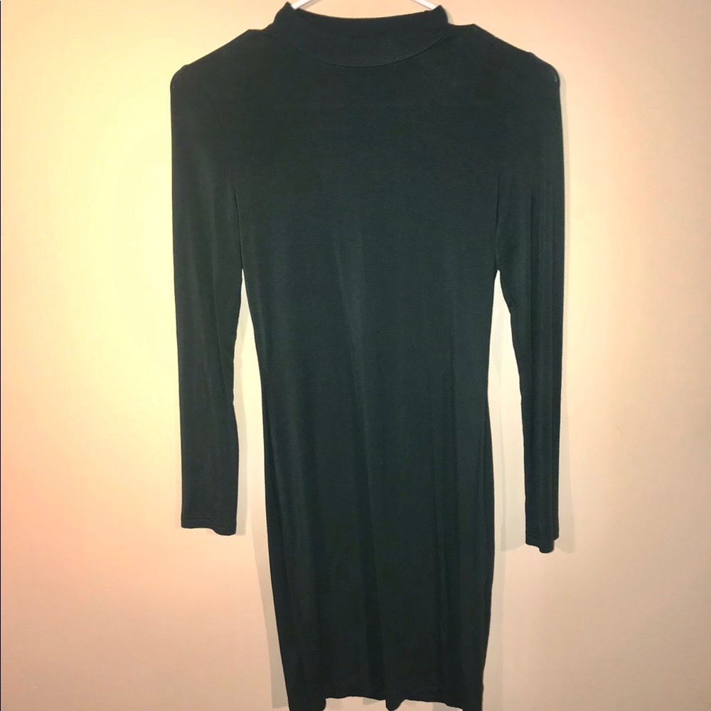 SHEIN Emerald Green Long Sleeve Bodycon Dress
